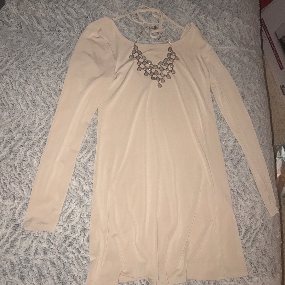 Forever 21 tan Scoop back dress